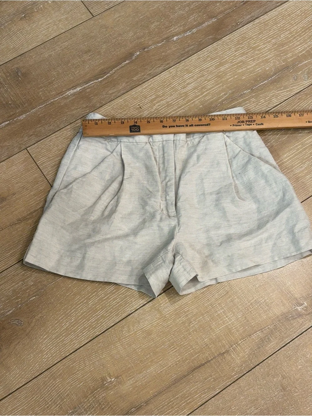 Wilfred by Aritzia Linen Blend Tailored Shorts Light Beige Size 4 High Rise